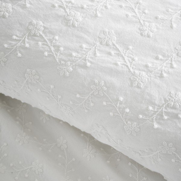 Balta vienguļamā kokvilnas gultas veļa 135x200 cm French Knot Jacquard – Bianca-image-2