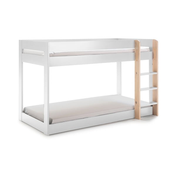 Balta divstāvu bērnu gulta 90x190 cm Angel – Marckeric-image-4