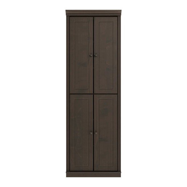 Tumši brūns priedes masīvkoka skapītis 74x223x37 cm Anita – Støraa