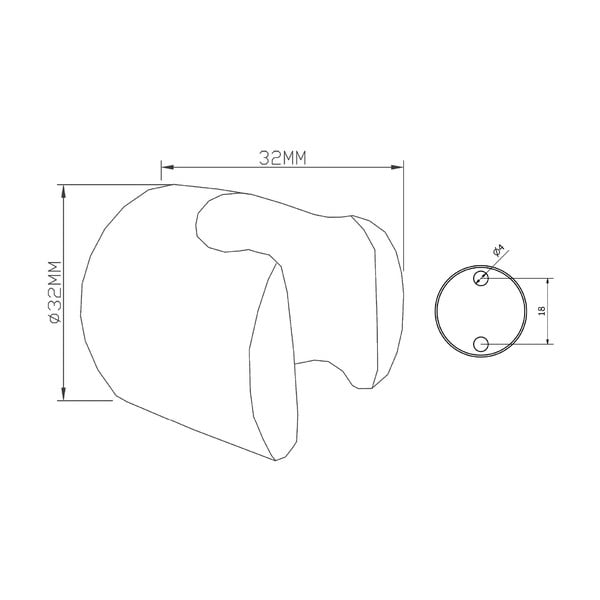 Spīdīgas sudraba krāsas misiņa dušas galvas turētājs ø 3 cm – Sapho-image-1