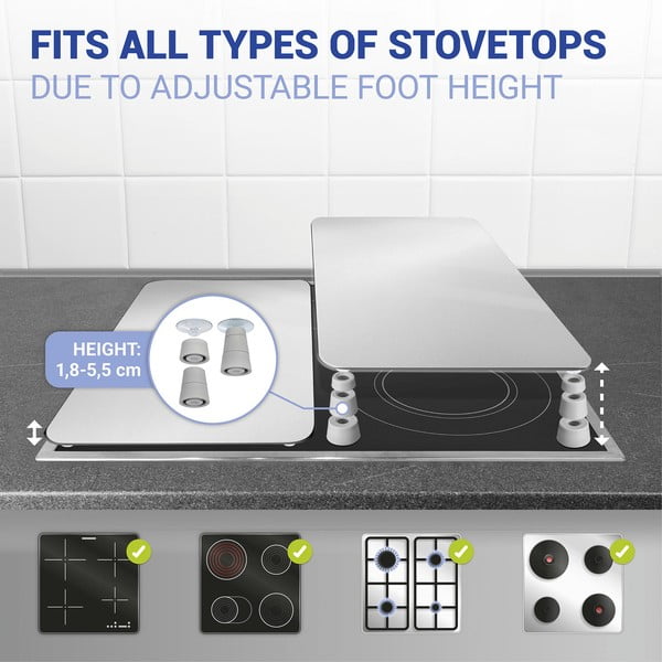 Plīts aizsargi no stikla (2 gab.) Wenko Universal Silver-image-4