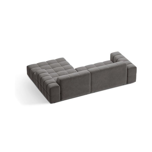Pelēks samta stūra dīvāns (ar labo stūri/ar zvilni) Chicago – Cosmopolitan Design-image-2