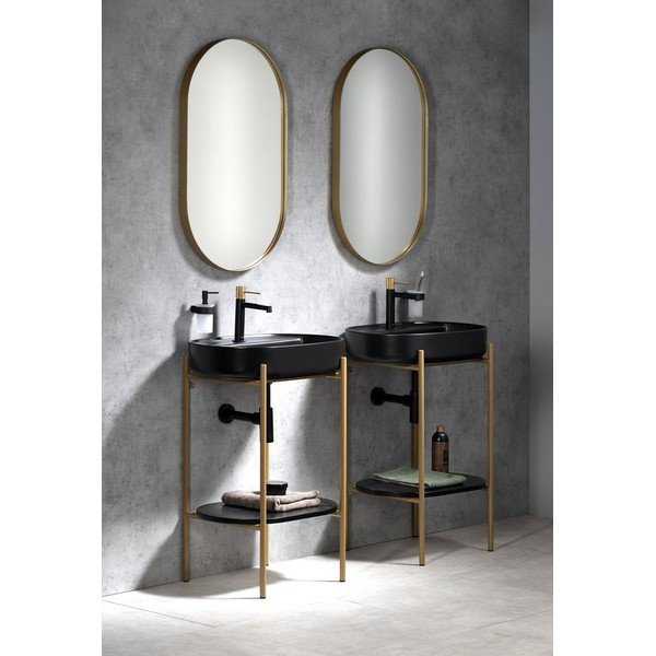 Melna keramikas izlietne 60x40 cm Infinity Oval – Sapho-image-1