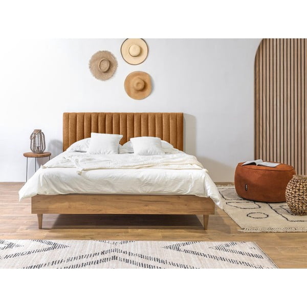 Vara krāsas/dabīga toņa divvietīga gulta ar redelēm 160x200 cm Oceane – Bobochic Paris-image-2