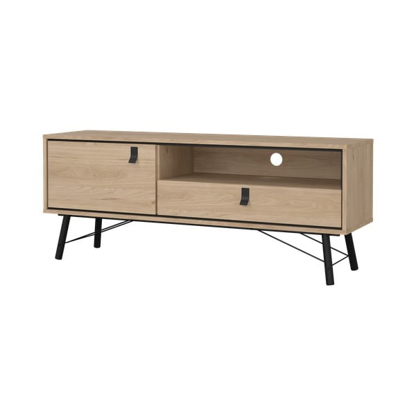 Dabīga toņa TV galdiņš ar ozolkoka imitāciju 150x60x40 cm Ry – Tvilum-image-4