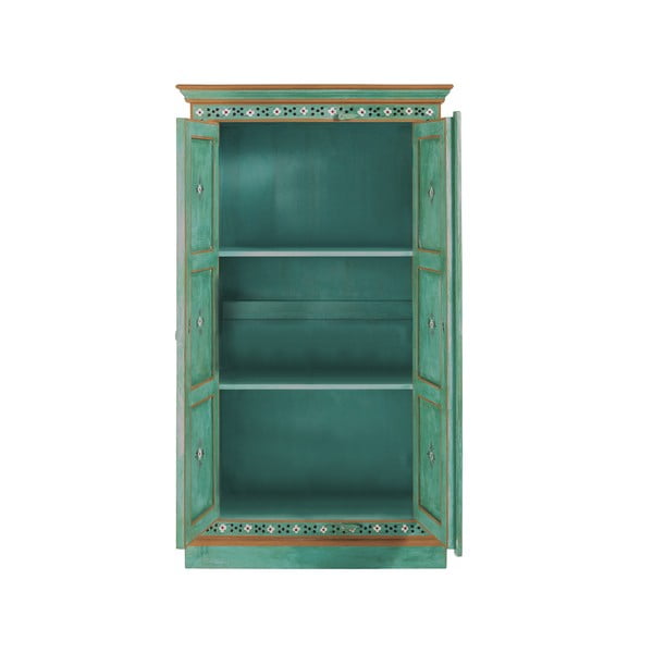 Zaļš mango masīvkoka skapītis 87x152x38 cm Prem – Støraa-image-1