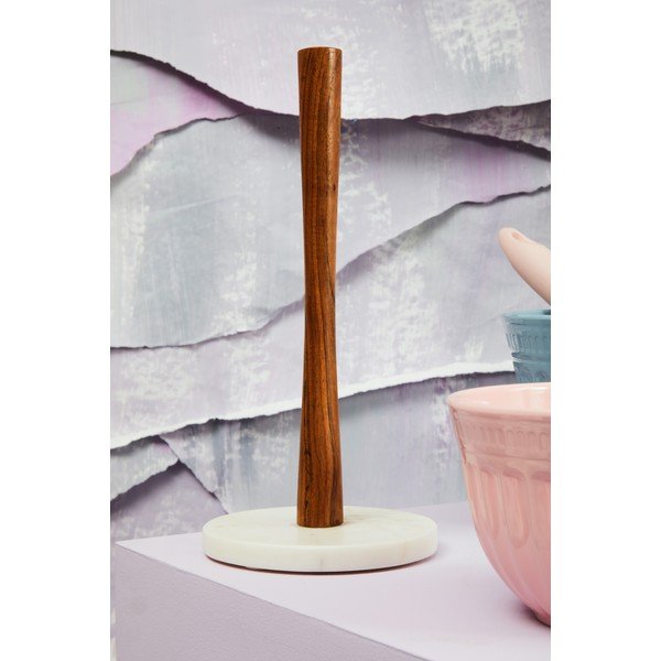 Brūns koka papīra dvieļu turētājs ø 14 cm – Premier Housewares-image-2