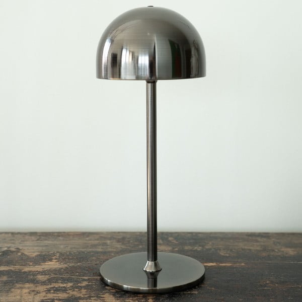 Tumši pelēka LED galda lampa ar tālvadību un metāla abažūru (augstums 30 cm) Tim – Sirius-image-1