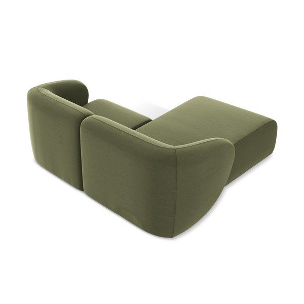 Zaļš samta stūra dīvāns (ar kreiso stūri/ar zvilni) Lani – Makamii-image-3