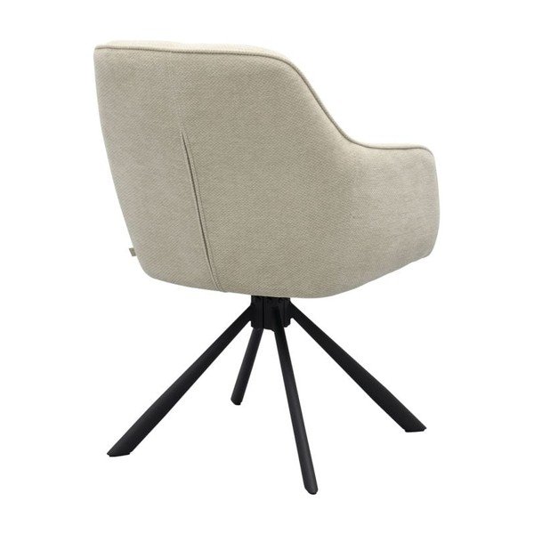 Krēmkrāsas polsterēts ēdamistabas krēsls ar roku balstiem Avola – Unique Furniture-image-4