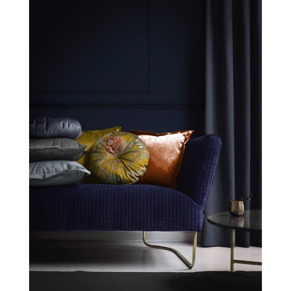 Dzeltens spilvens Velvet Atelier Japanese Flowers, ø 40 cm-image-2