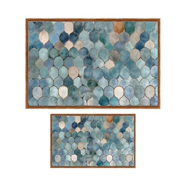 Zili vannas istabas paklājiņi (2 gab.) 60x100 cm – Foutastic