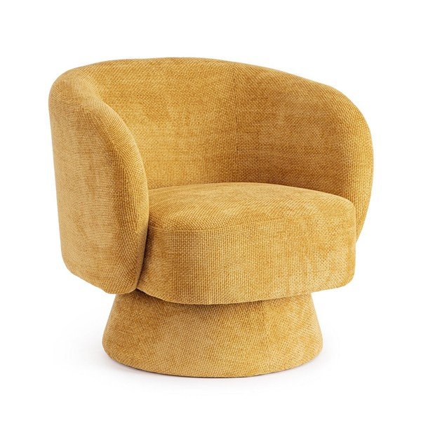 Sinepju dzeltens grozāms atpūtas krēsls no šenila auduma Julienne – Bizzotto