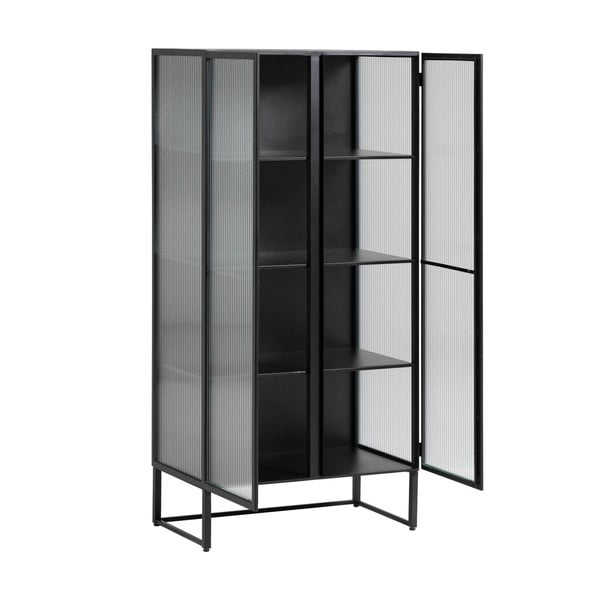 Melna tērauda vitrīna 70x143x41 cm Trixie – Kave Home-image-4