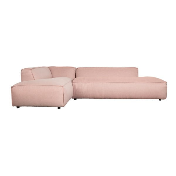 Rozā stūra dīvāns ar kreisās puses atpūtas krēslu Zuiver Fat Freddy