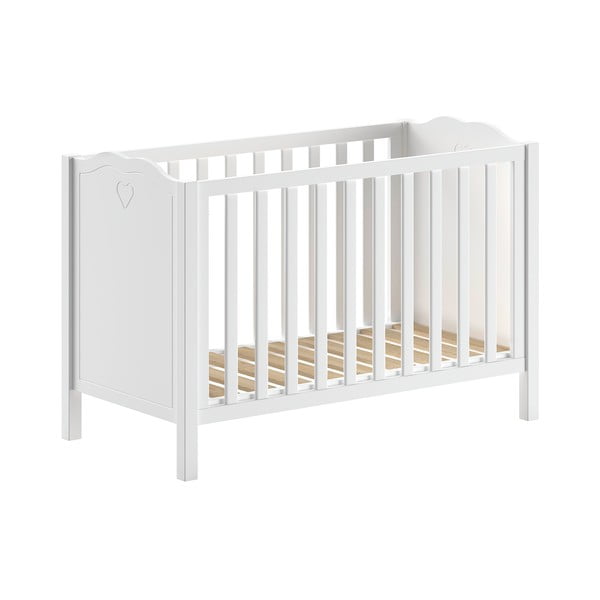 Balta priedes masīvkoka bērnu gultiņa 60x120 cm Amori – Vipack