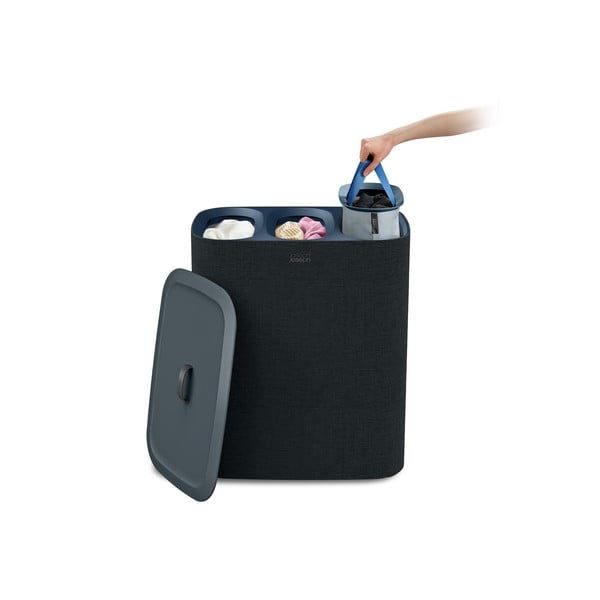 Antracīta pelēks tekstila veļas grozs 3x30 l Tota Trio – Joseph Joseph-image-4