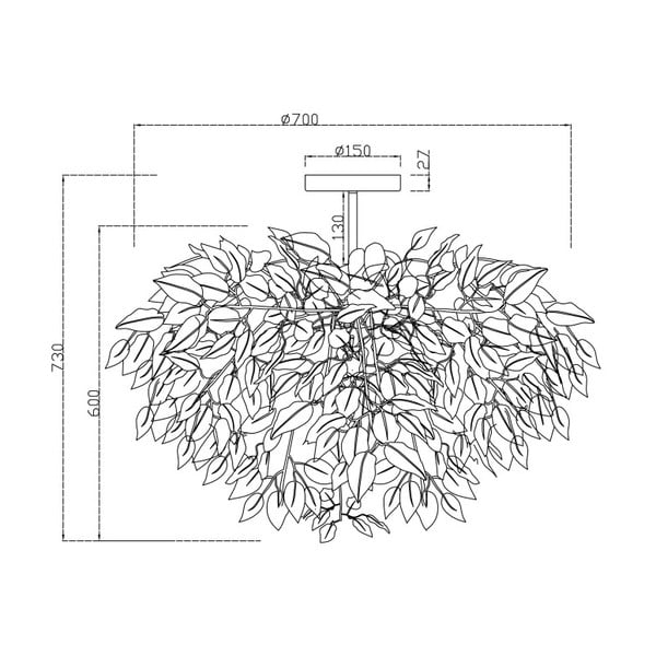 Balta piekaramā lampa Reality Pendant Leavy, augstums 73 cm-image-1