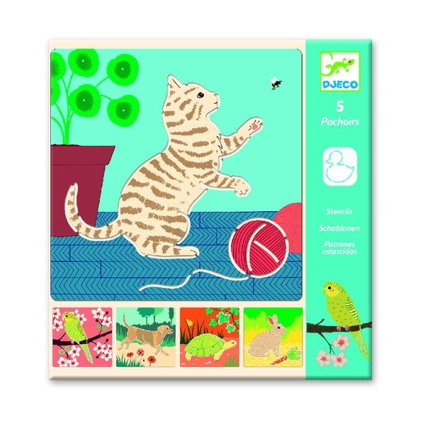 5 trafaretu komplekts Djeco Animals-image-2