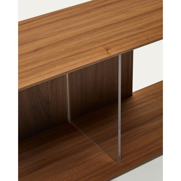 Brūna modulārā plauktu sistēma ar riekstkoka imitāciju (4 gab.) 168x76 cm Litto – Kave Home-image-1