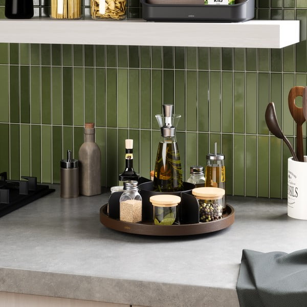 Melns koka kosmētikas/grozāms vannas istabas organizators Bellwood – Umbra-image-1