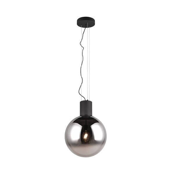 Melna LED piekaramā lampa ar stikla abažūru ø 50 cm Cipallone – CINQUE