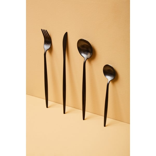 Melns nerūsējošā tērauda galda piederumi (16 gab.) Modern retro – Premier Housewares-image-2