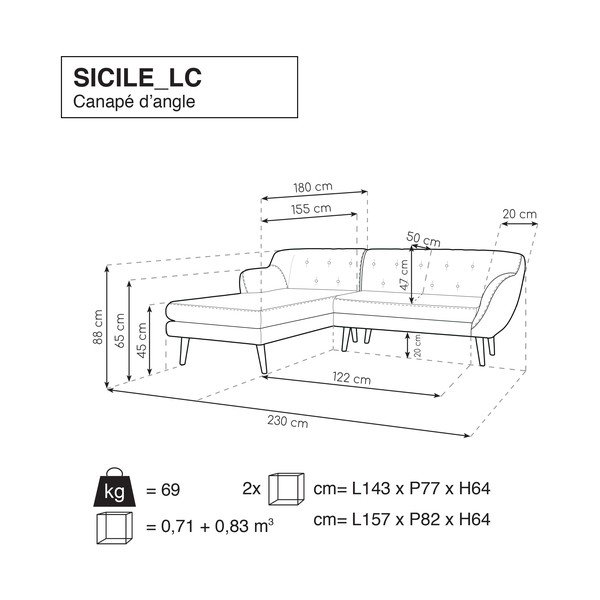 Bēšs trīsvietīgs dīvāns ar kreiso stūri Mazzini Sofas Sicile-image-4
