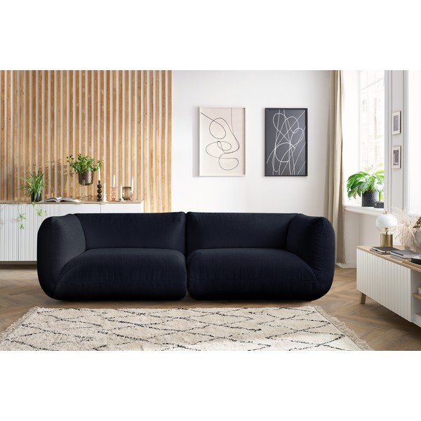 Tumši zils velveta dīvāns 260 cm Lecomte – Bobochic Paris-image-1