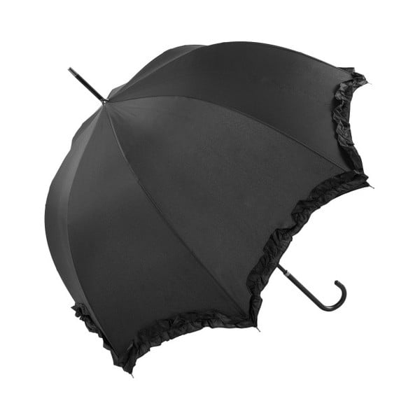 Melns kāzu lietussargs Ambiance Scallop, ⌀ 92 cm