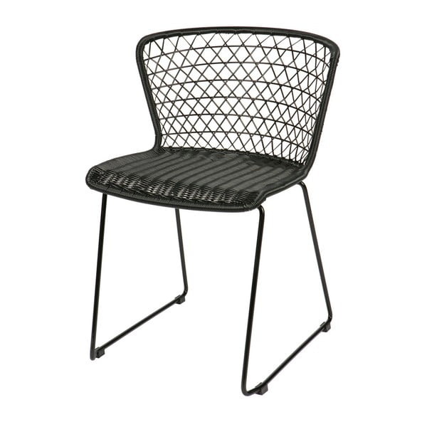 2 melnu krēslu komplekts ar metāla konstrukciju BePureHome Quadro