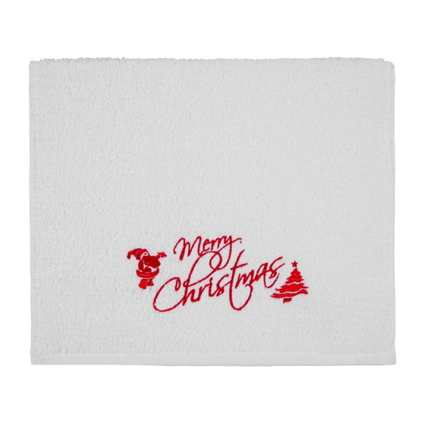Ziemassvētku dvielis Merry Christmas White, 30 x 50 cm