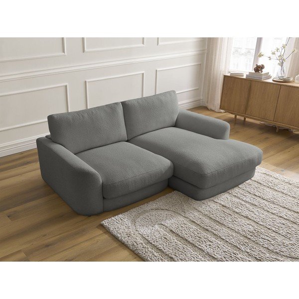 Tumši pelēks stūra dīvāns no buklē auduma (ar labo stūri/ar zvilni) Leonore – Bobochic Paris-image-4