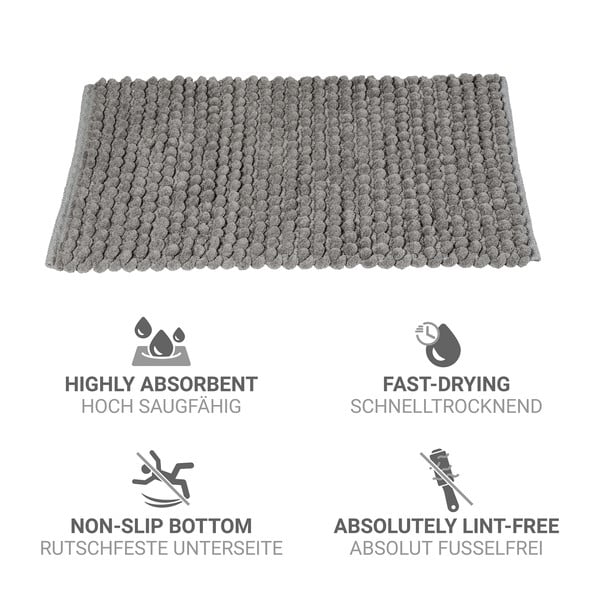 Pelēks tekstila vannas istabas paklājiņš 50x80 cm Solivo – Wenko-image-4