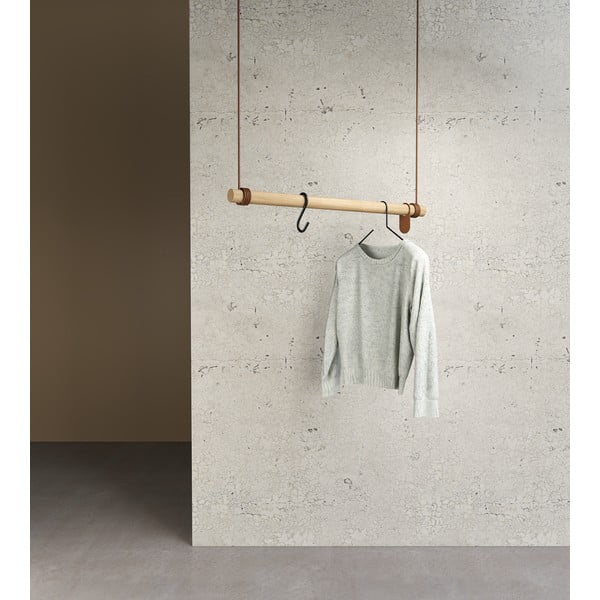 Dabīga toņa ozola masīvkoka sienas pakaramais 80 cm Swing M – LIND DNA-image-1