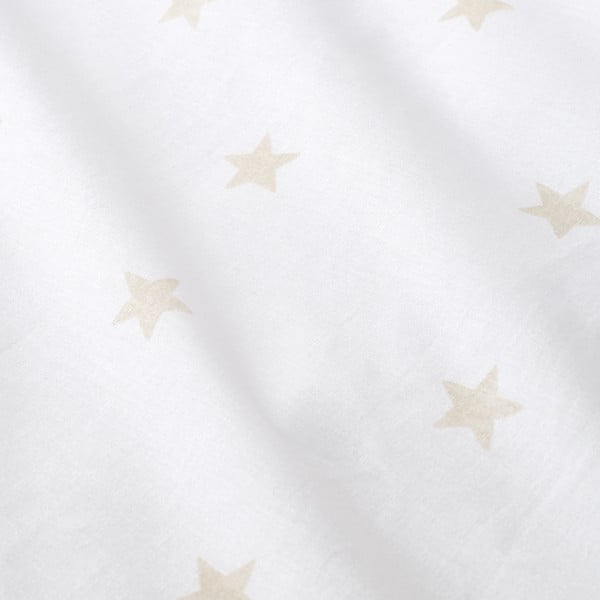 Balts/bēšs kokvilnas bērnu palags ar gumiju 70x140 cm Mini Star & Stripes – Bianca-image-2