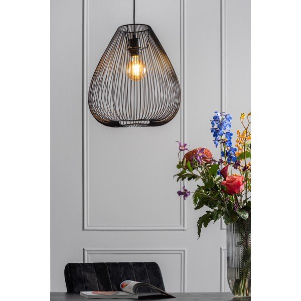 Melna metāla griestu lampa Leitmotiv Lucid, ø 35 cm-image-1