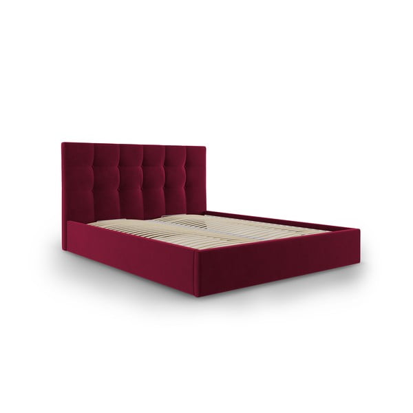 Bordo samta divguļamā gulta Mazzini Beds Nerin, 160 x 200 cm