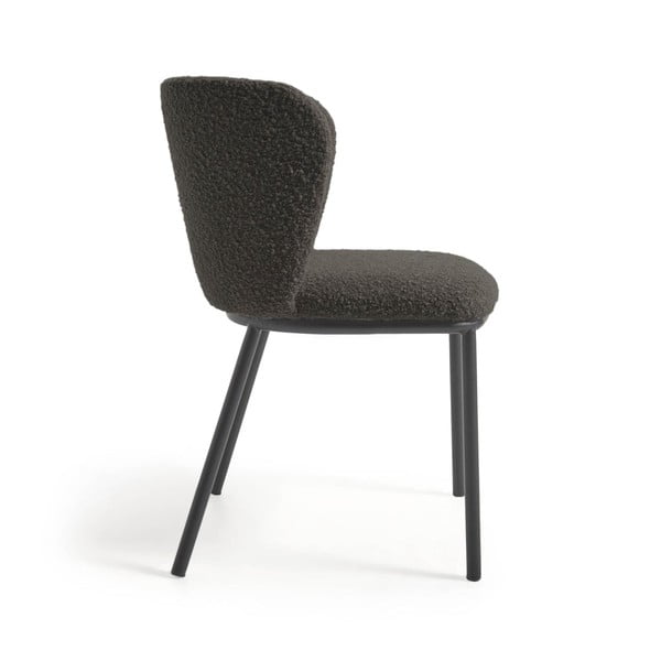 Melns polsterēts ēdamistabas krēsls Ciselia – Kave Home-image-2