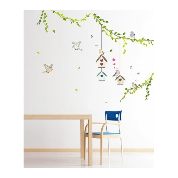 Sienas uzlīmju komplekts Ambiance Birds cages in the Forest-image-3