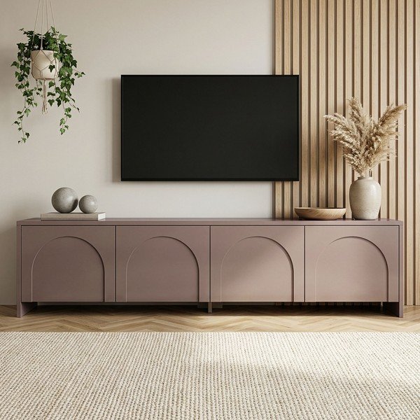 Pelēkbrūns TV galdiņš 180x45x32 cm Aurelia – Kalune Design-image-2