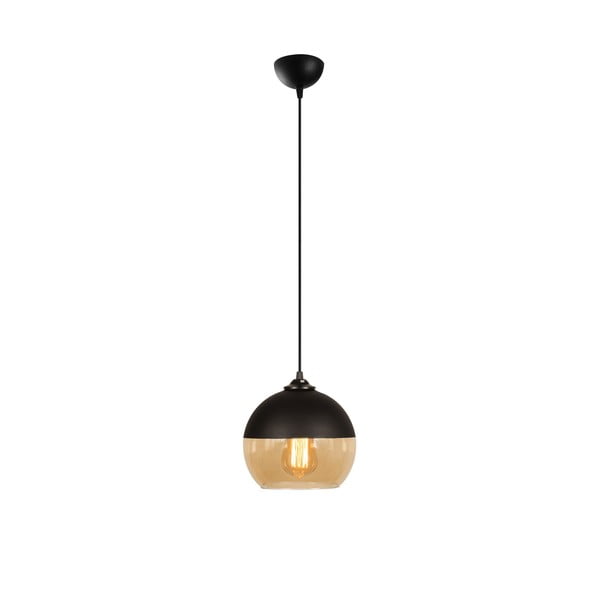 Okera dzeltena/melna piekaramā lampa ar stikla abažūru ø 20 cm Camini – Opviq lights-image-2