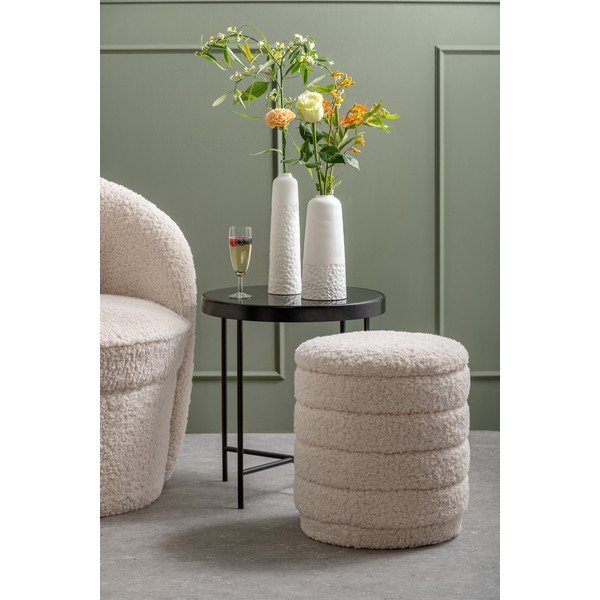 Balts apaļš pufs ar uzglabāšanas vietu Leitmotiv Cuddly-image-1