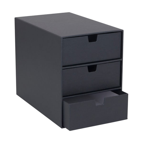 Tumši pelēka uzglabāšanas kaste ar 3 atvilktnēm Bigso Box of Sweden Ingrid-image-3