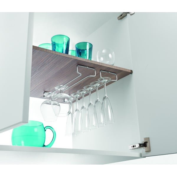 Sienas tērauda vīna glāžu turētāji (2 gab.) Rail – Metaltex-image-1