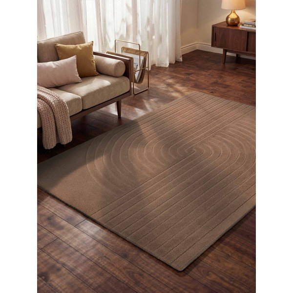 Bēšs ar rokām darināts vilnas paklājs 80x150 cm Arcura – Vikosa-image-1