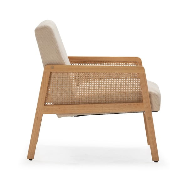 Bēšs velveta austs atpūtas krēsls Debra – Marckeric-image-3