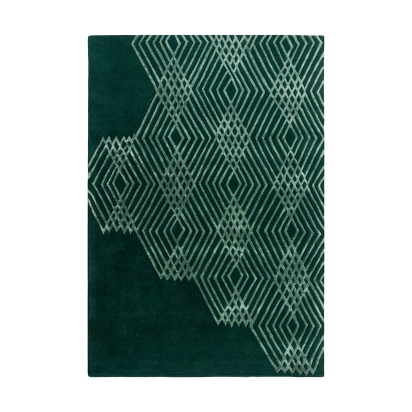 Zaļš vilnas paklājs Flair Rugs Diamonds, 120 x 170 cm