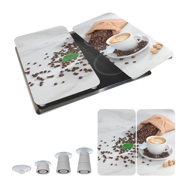 Rūdīta stikla plīts aizsargplāksnes (2 gab.) 52x30 cm Café Aromatica – Maximex-image-2