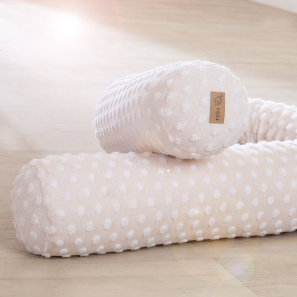 Bēša bērnu gultiņas apmalīte no kokvilnas maisījuma 170 cm Frosty Almond – Roba-image-3